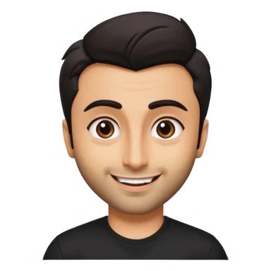ipretty bratz emoji of ranbir kapoor wearing a black tee sticker