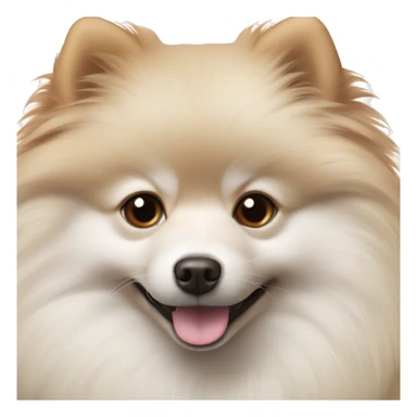 Milk colored pomerian spitz with dark brown eyes  sticker
