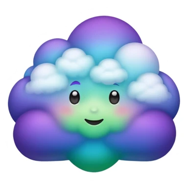 purple and green and blue gradient fluffy cloud sticker
