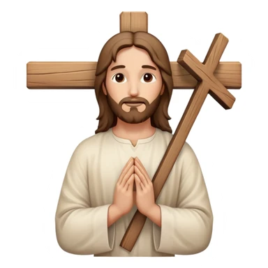 Jesus hands praying with cross symbol, spiritual sticker
