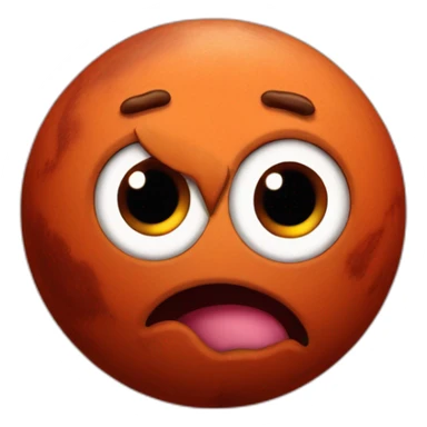 planet Mars with a cartoon face with rolling eyes sticker