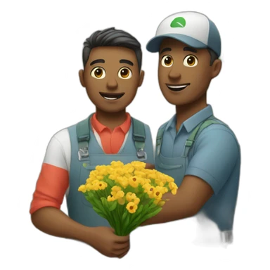 florist with delivery man sticker