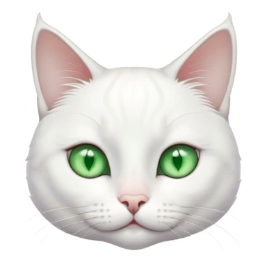 cute white cat with silver back and green e sticker