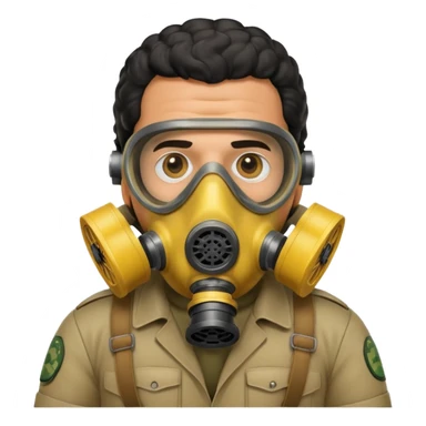 pablo escobar wearing a gas mask sticker