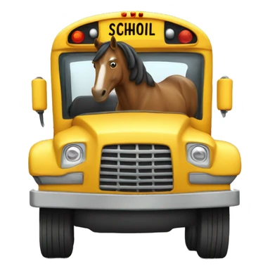 Horse driving a school bus sticker