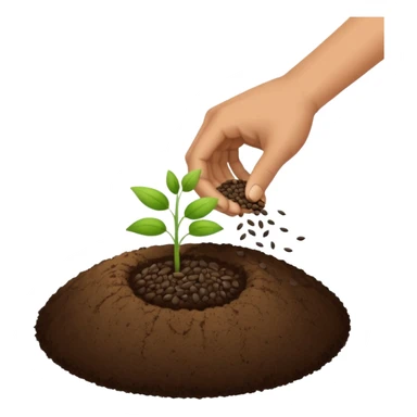 es werden saamen von einer hand in die erde getan sticker