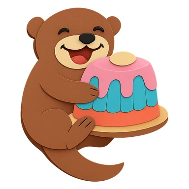 Remove the layer reflection from the body of the otter, keep all other design elements unchanged sticker