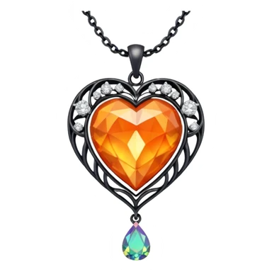 fantasy-magic-orange-necklace-diamonds sticker