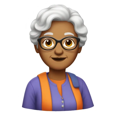 grandma in orange clothes
 sticker