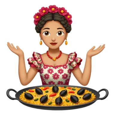 Flamenca eating paella in cadiz sticker
