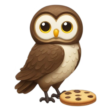 Owl eating cookie sticker