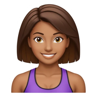 fitness girl, dark eyes, highlighted hair, brown skin sticker