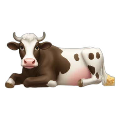 Cow eat meet sticker