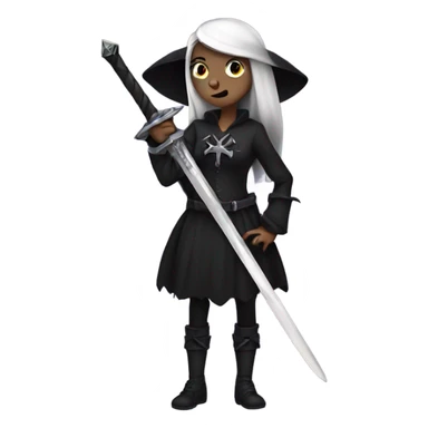 Goth witch holding a sword sticker