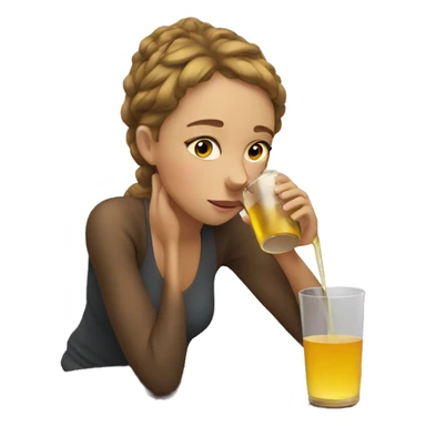 lazy girl drinking sticker