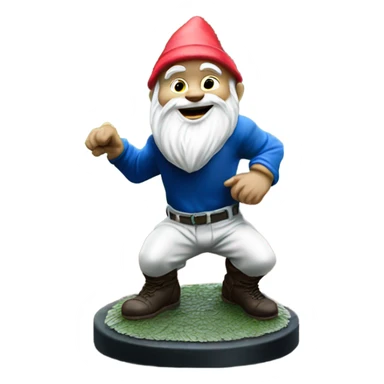 Garden gnome doing heisman trophy pose sticker