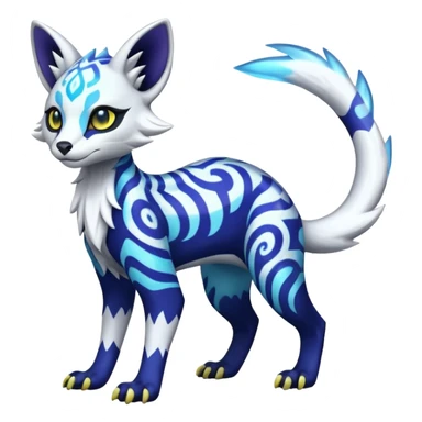 Icy floral shiny colorful neon bright vibrant patterned Genet-Absol-Zeraora-Primagen-fusion-creature  sticker