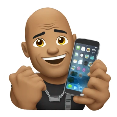 the rock with mobile phone sticker