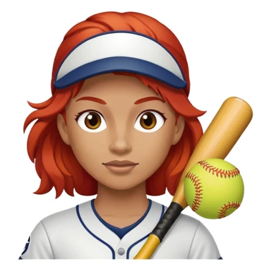 Softball player with red hair sticker