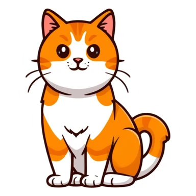 Orange fluffy tabby cat sticker