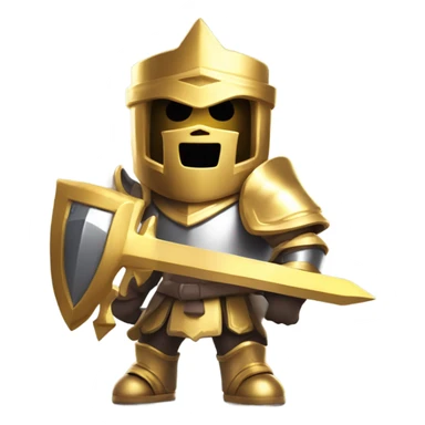 Clash royale prince with gold armour , face mask sticker
