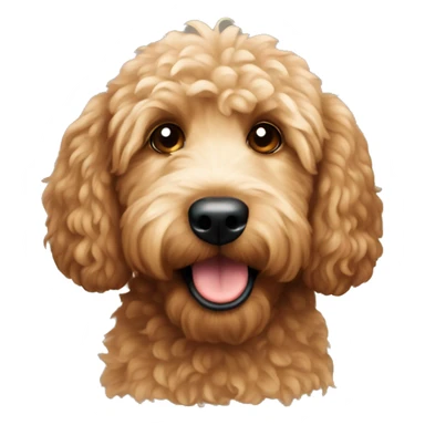 Brown mini golden doodle  sticker