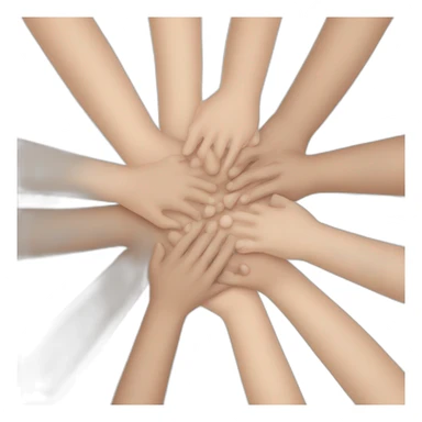 circle of white skin hands on each other sticker