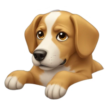 Dog in The bed sticker