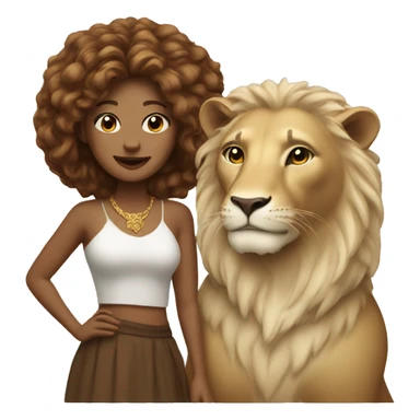beautiful lady and lion sticker