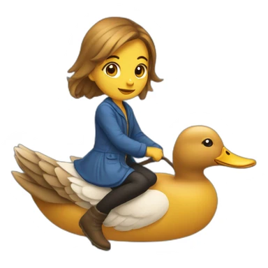 Une fille sur un canard sticker