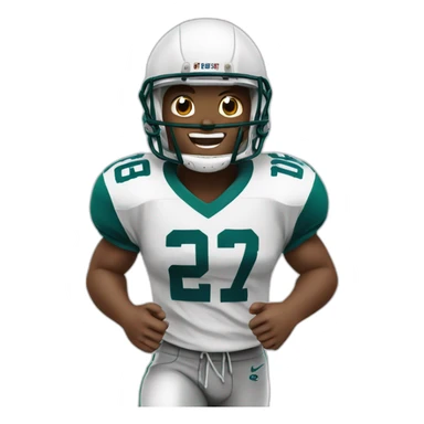 Running back football Chinese student sticker