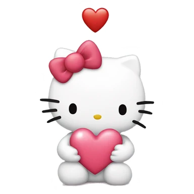 hello kitty holding heart  sticker