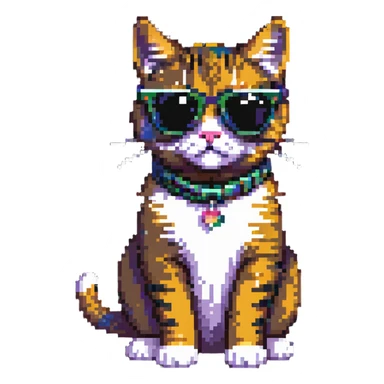 cool cat with sunglasses playful expression sticker
