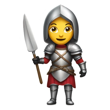 Lady knight with fork and shield  sticker