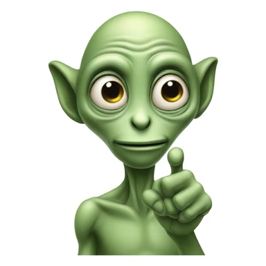 Alien with a finger up its nose  sticker