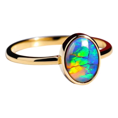 Realistic Black opal 14k gold ring sticker