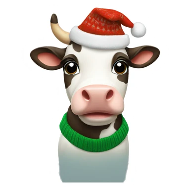 Cute Cow wearing Christmas Sweater  sticker