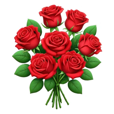 Realistic bouquet of red roses sticker