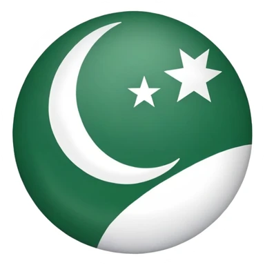 Pakistan countryball, green with white crescent and star sticker