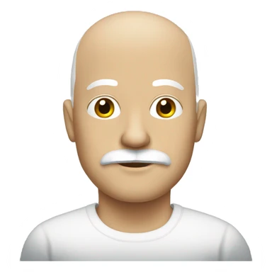 white bald man with mustache sticker