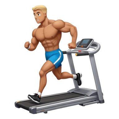 bodybuilder running on treadmill sticker
