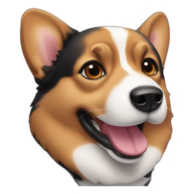 black corgi face sticker