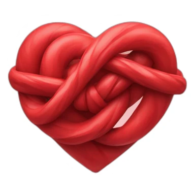 Red Heart twisted into knot sticker
