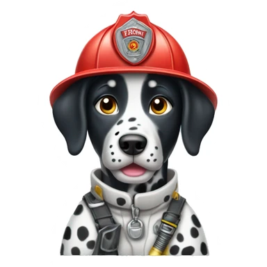 adult dalmatian firefighter wearing jeans sticker