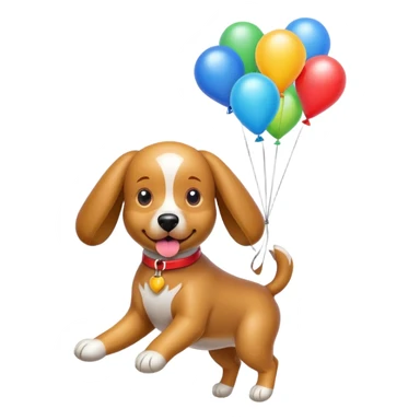 dog shaped flying balloons sticker
