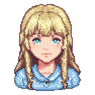 blonde girl with bangs sticker