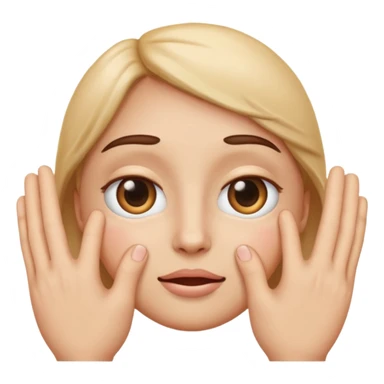 hands caressing emoji with eye bags sticker