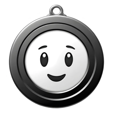 black and white medal with the inscription LUST sticker