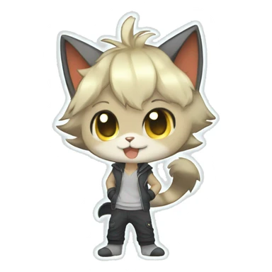 Catboy-Chibi-Sona-Shiny-Fakémon full body sticker
