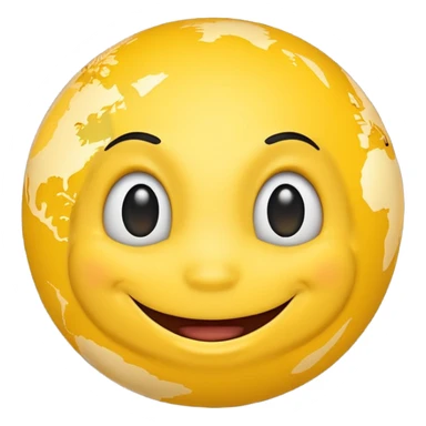 planet earth smiley face sticker